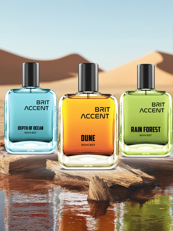 Premium Perfume Combo Pack - Depth Of Ocean + Rain Forest + Dune
