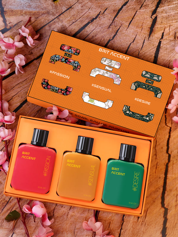 Premium Perfume Gift Set : Combo Pack of Passion + Sensual + Desire